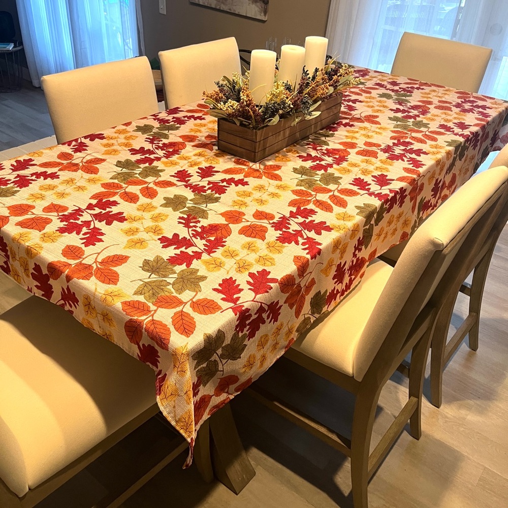 Tablecloth Autumn Leaves Fall Colors Brown Gold Green 83 x 60